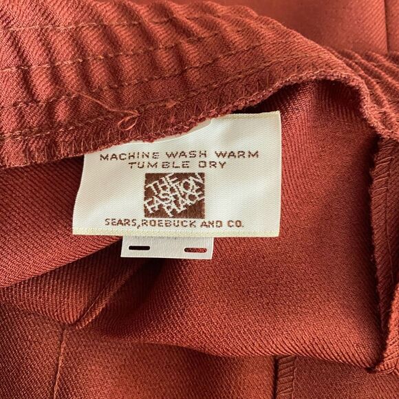 NWT Deadstock VTG Sears Fashion Place Size L Burnt Dark Orange Mod Skirt Pockets - Picture 6 of 8